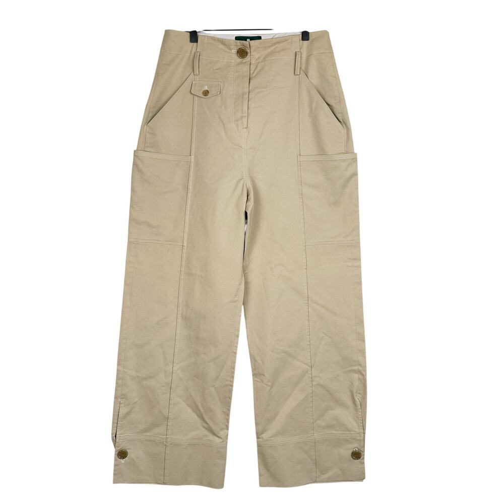 Geel Harper Belted Trousers Cargo Wide Leg Beige - Large